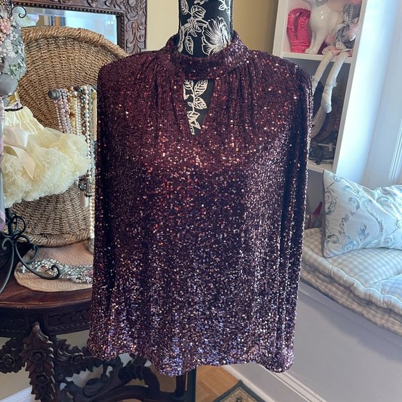 Cable & Gauge Tops Cable Gauge Nwot Large Deep Cranberry Burgundy